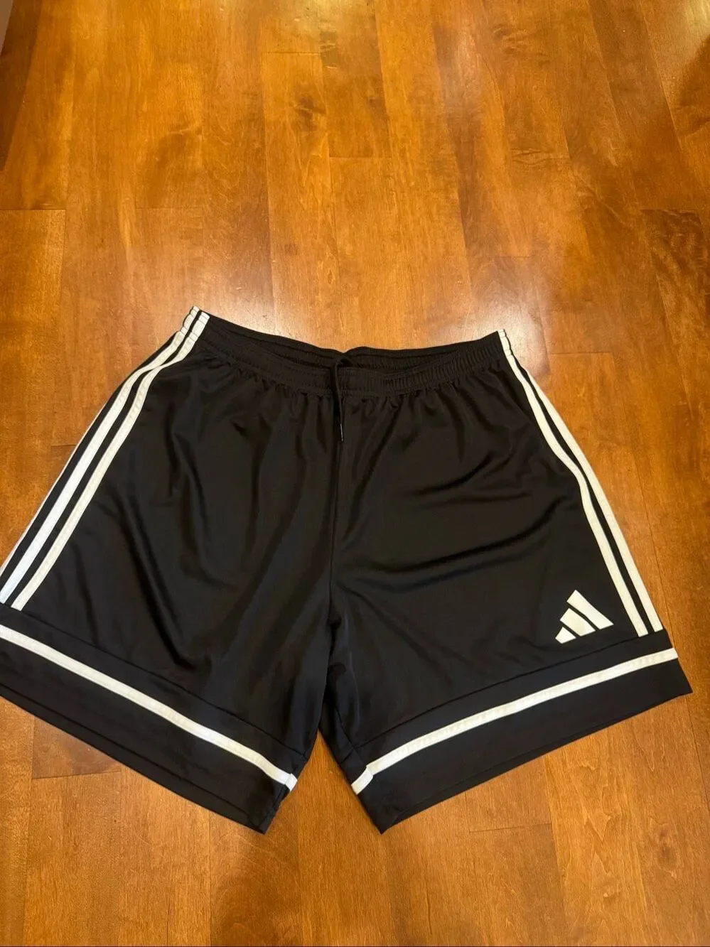 Adidas Mens XL AEROREADY Soccer Shorts Black White 3 Stripe Athletic